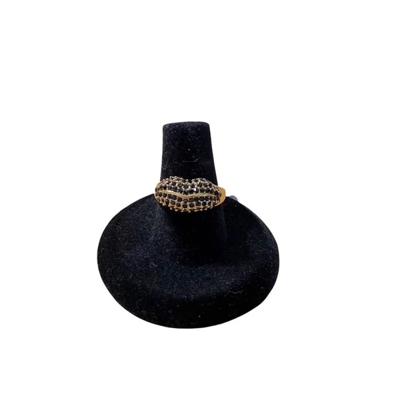 JCrew Black Pave Kiss Ring Size 8 - Picture 4 of 4